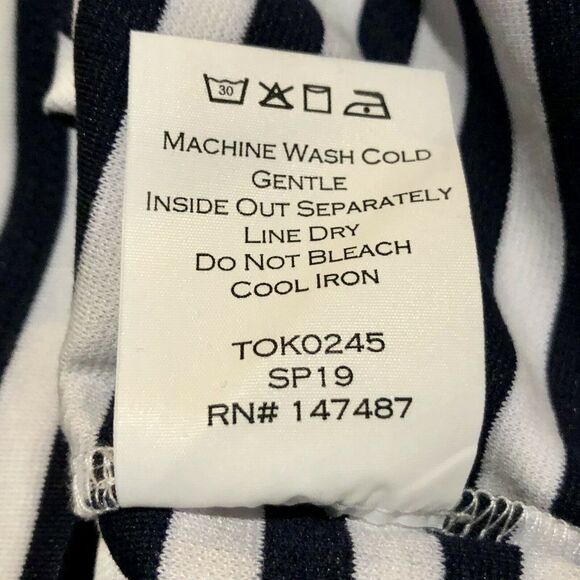 Draper James Stripe Ponte Long Sleeve Tee Small Nassau Navy Women’s - Picture 10 of 11